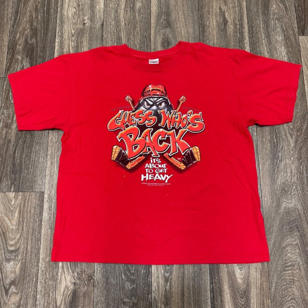 VTG Detroit Red Wings Shirt Men's XL Red NHL Sportswear Al the Octopus Y2K 00s